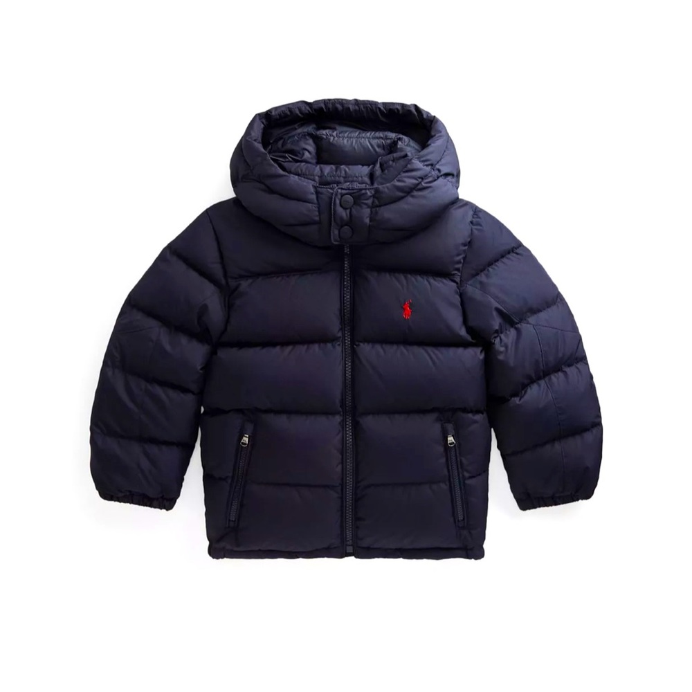 POLO RALPH LAUREN Little Boys Water-Repellent Down Jacket Navy Blue Size 7, NWT